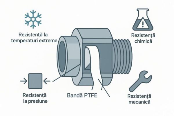 Imbinare filetata etansata cu banda PTFE